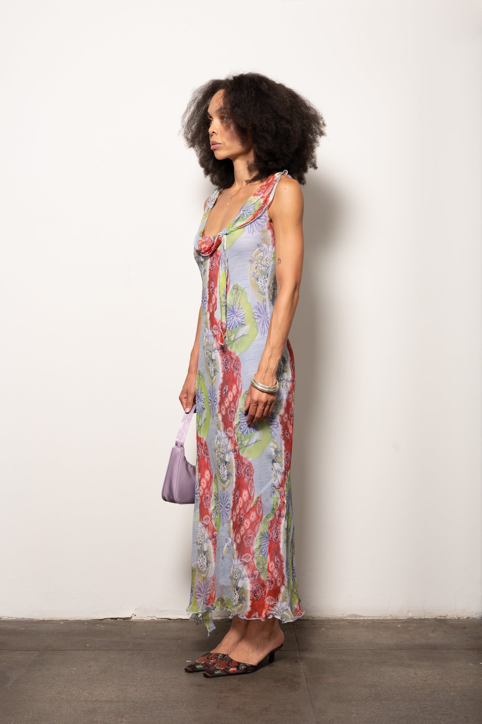 Vintage Silk Carrie Bradshaw Dress from Italy
