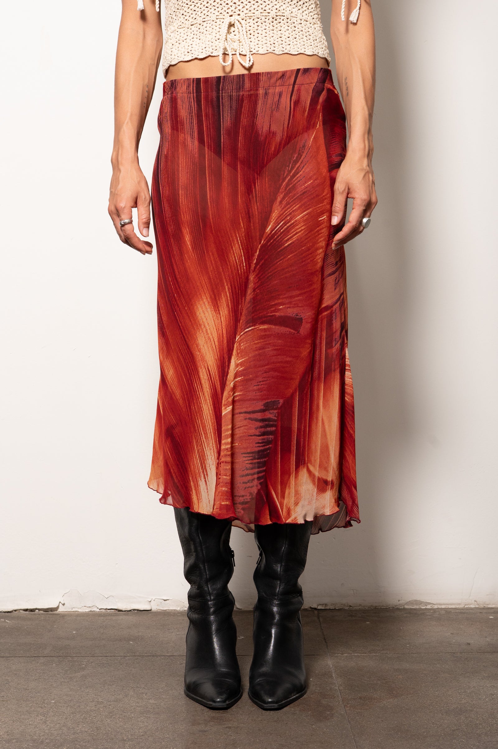 Transparent Y2K Leaf Skirt