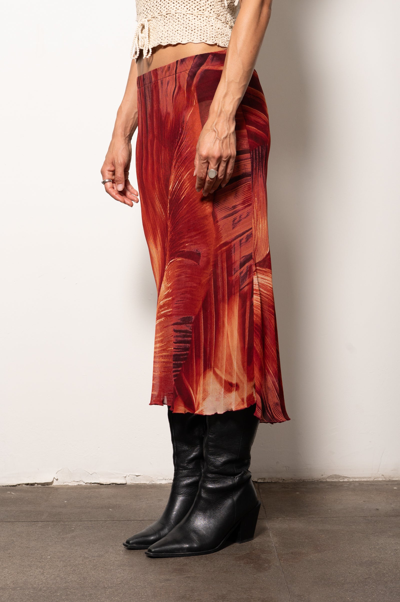 Transparent Y2K Leaf Skirt