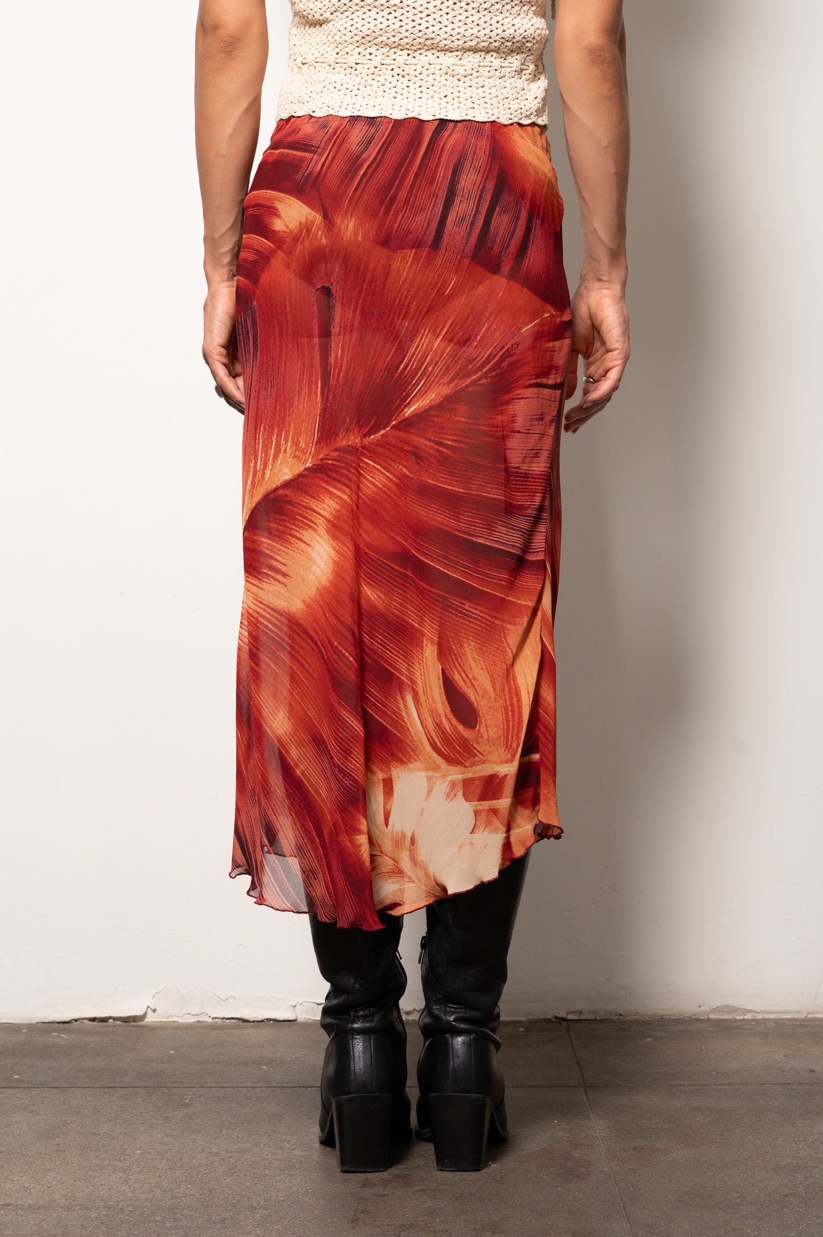 Transparent Y2K Leaf Skirt