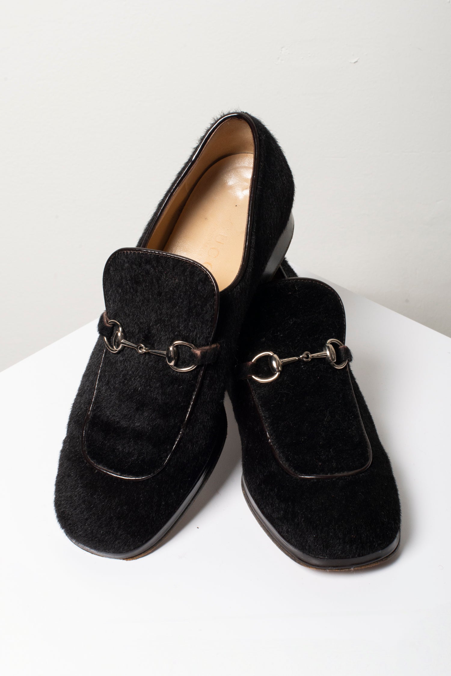 GUCCI Horsebit Pony hair Loafers