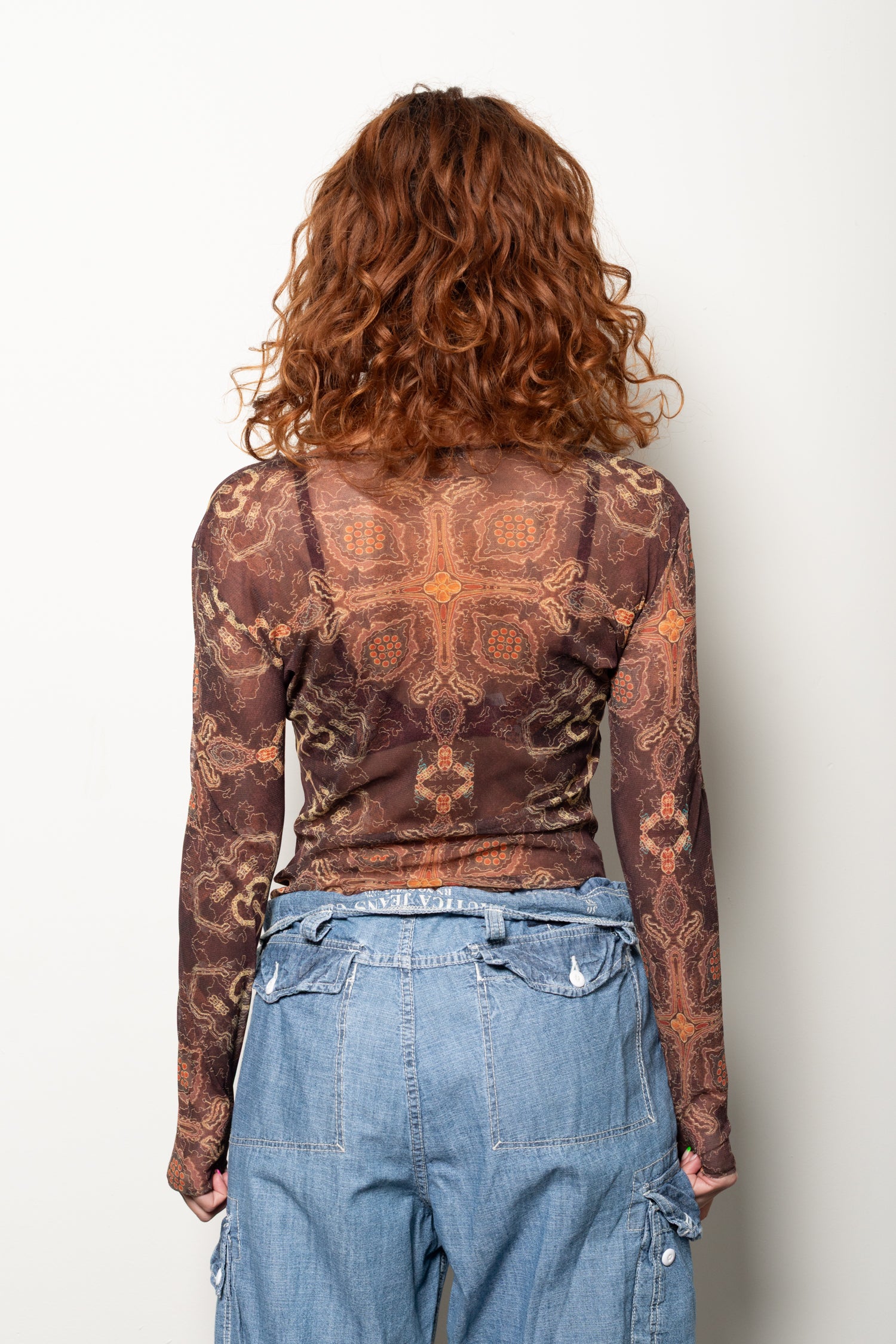 issey miyake sheer mesh top