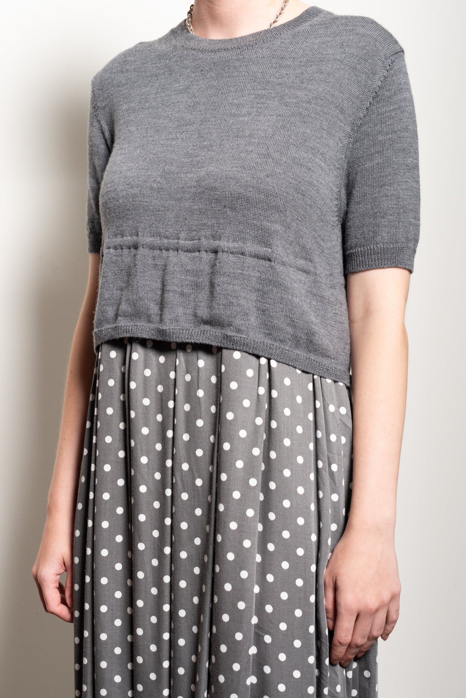 BLACK CDG Grey Polka Dot Dress