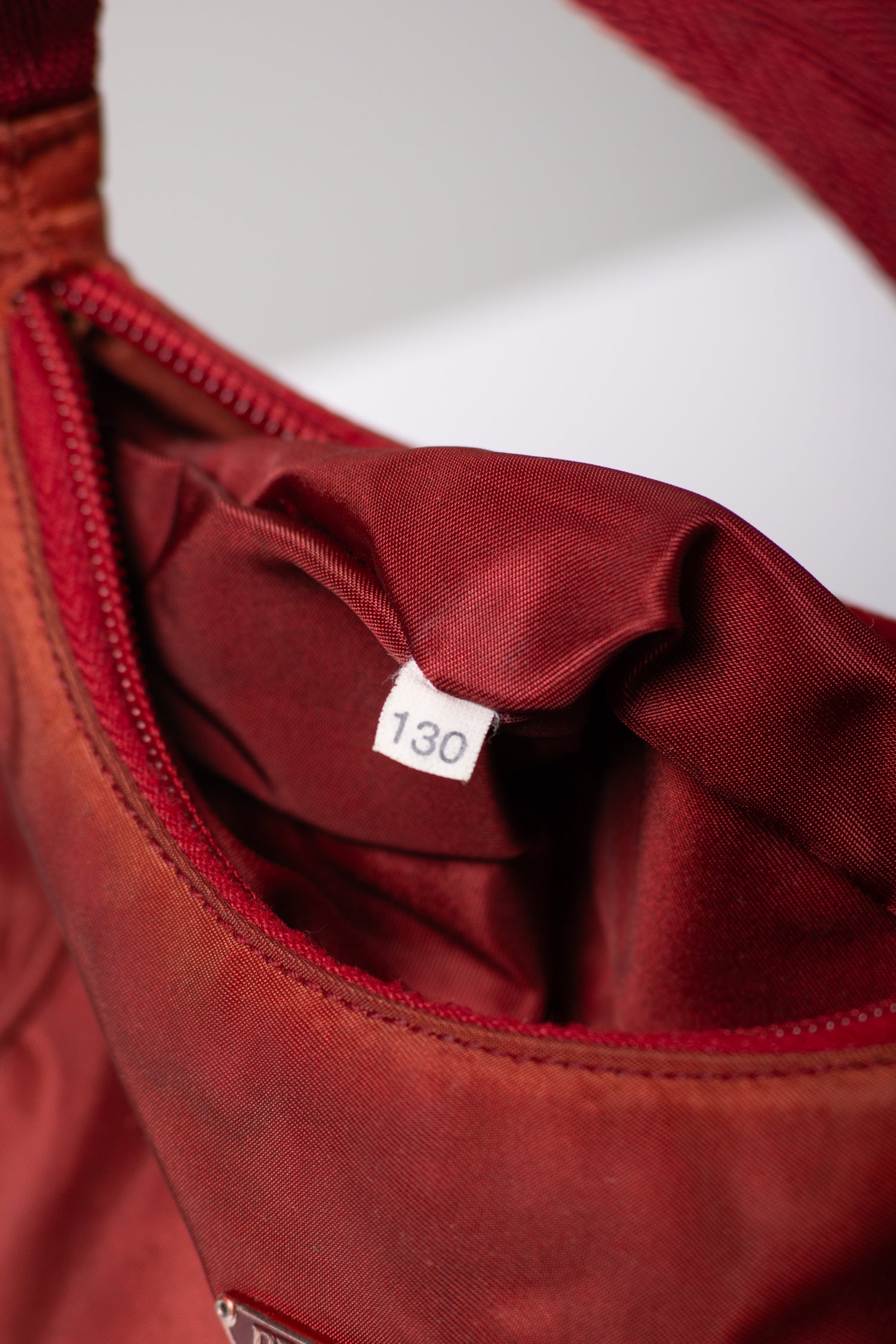 Prada burgandy nylon shoulder bag