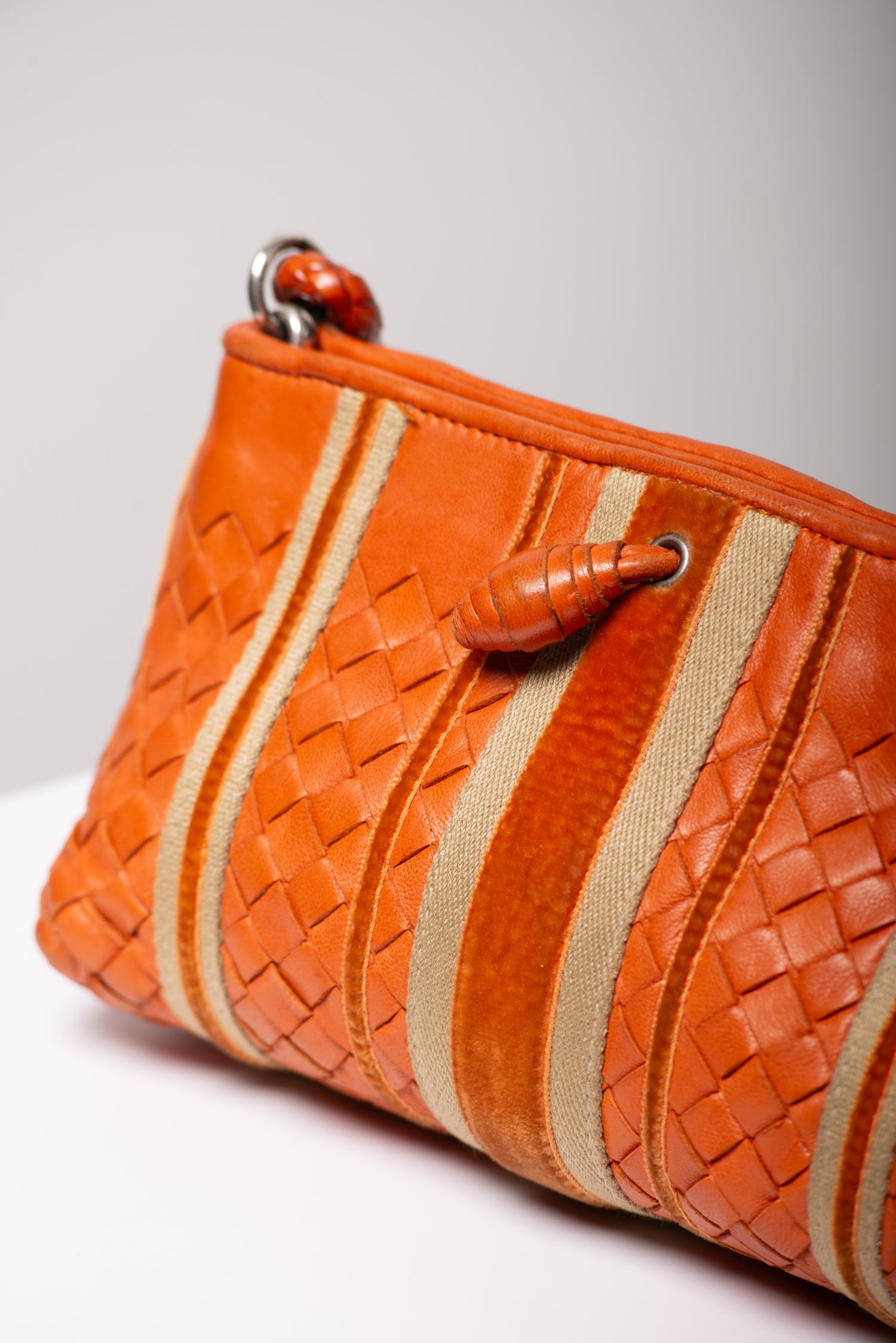 Bottega Veneta - Vintage Intrecciato Striped Shoulder Bag
