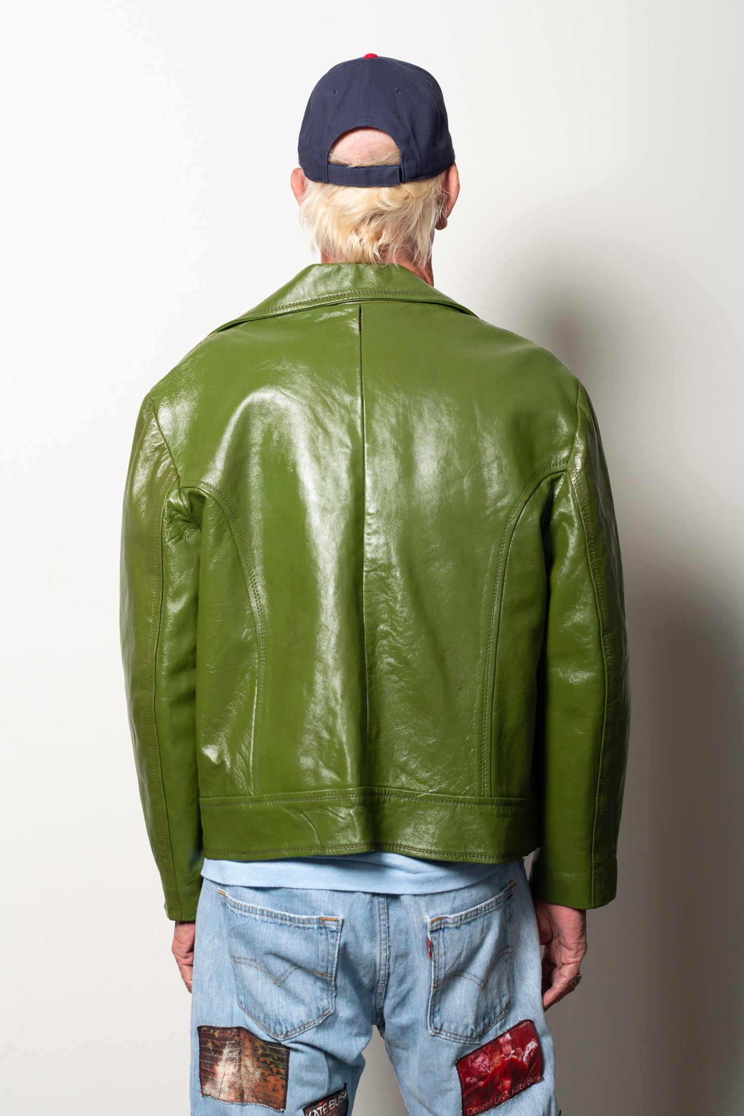 green leather jacket
