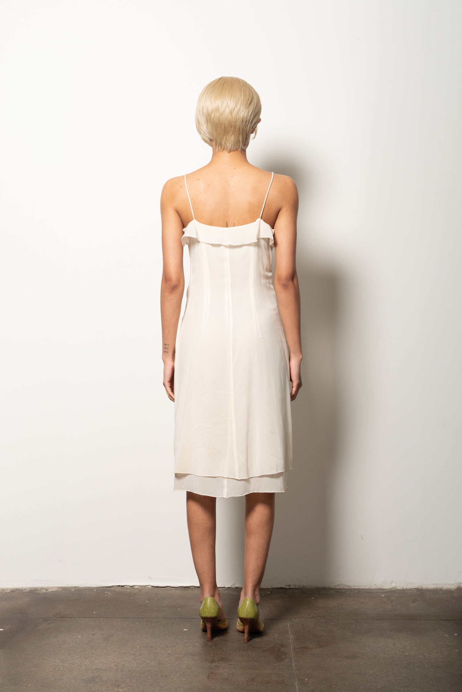 Flirty Cream Italian Silk Dress