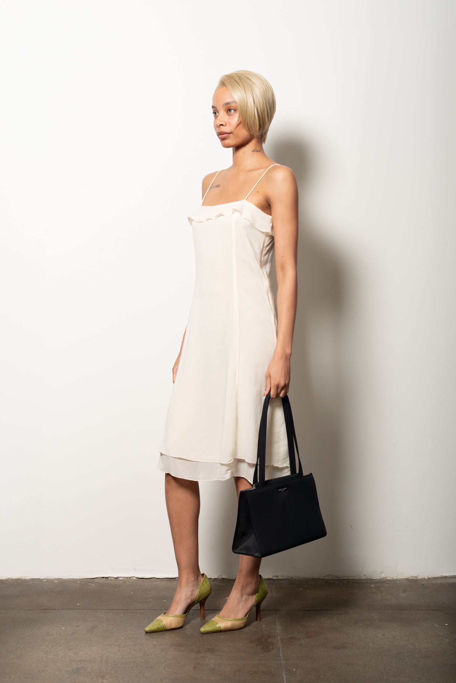 Flirty Cream Italian Silk Dress