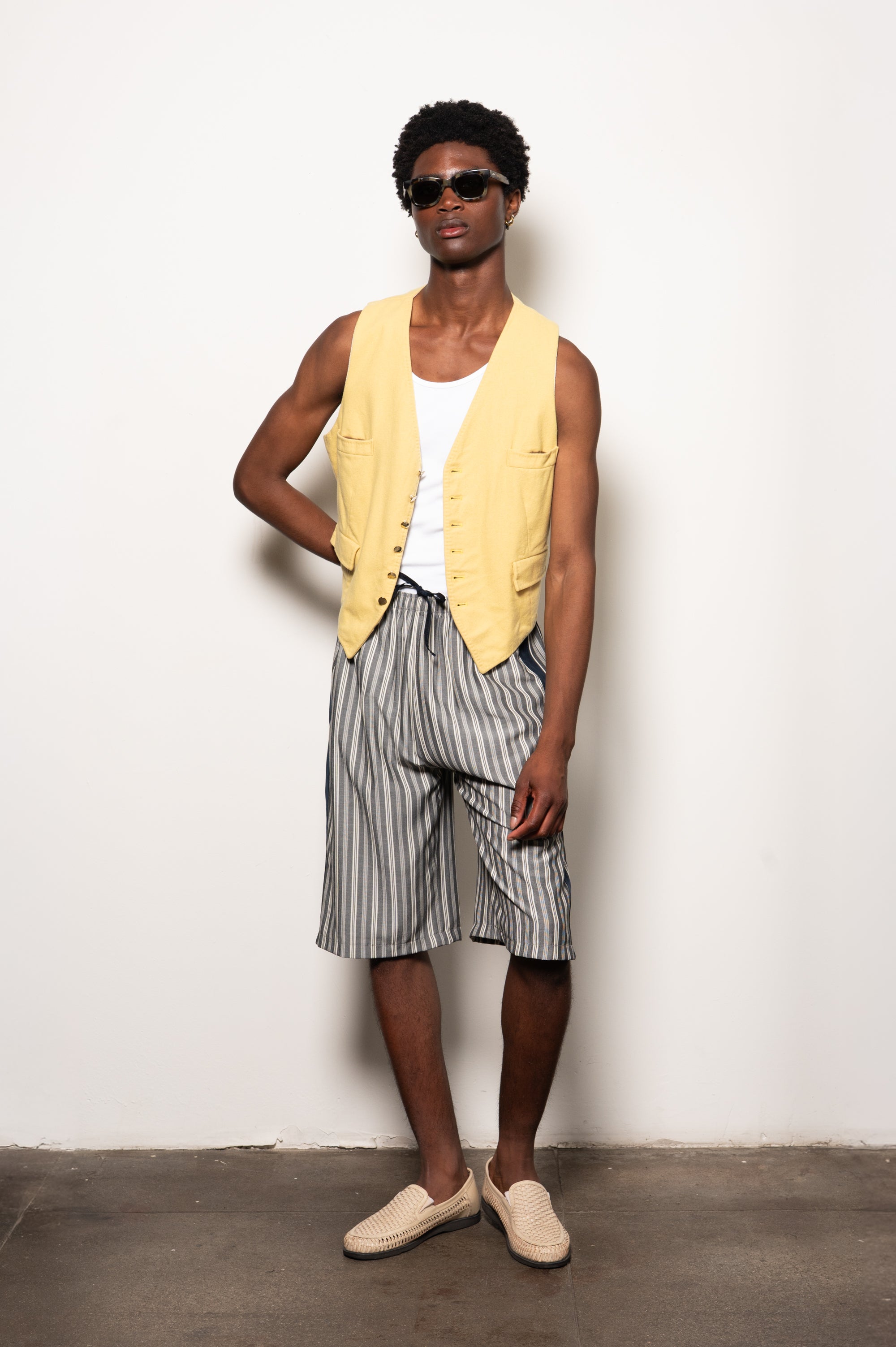 Purehealth Gray Striped Summer Short