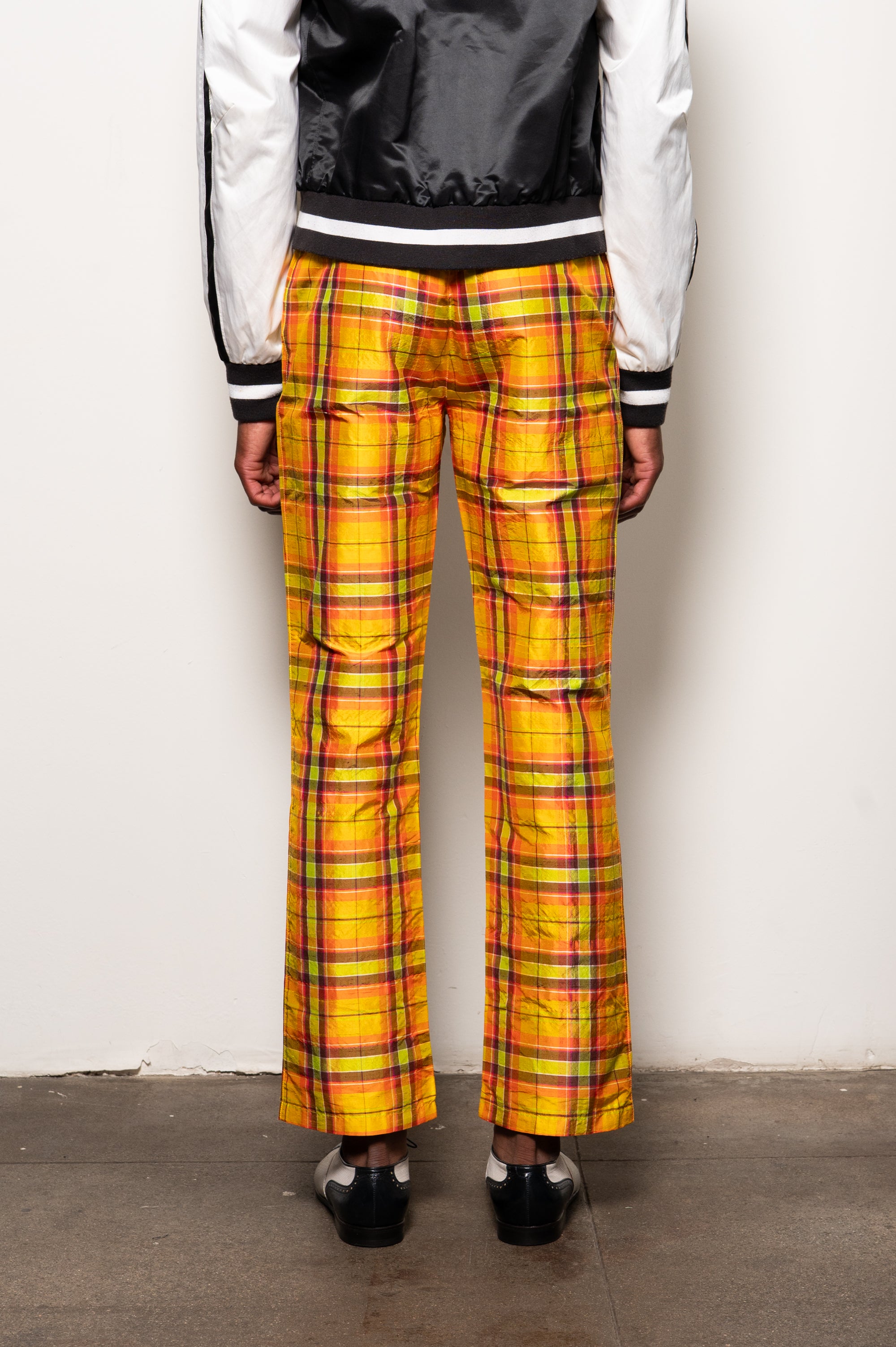Moschino Silk Plaid Pants
