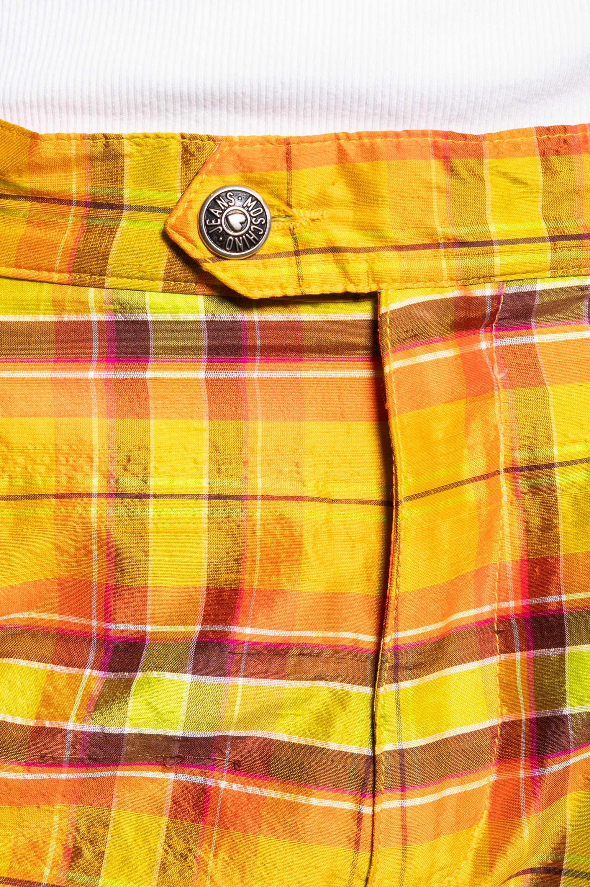Moschino Silk Plaid Pants